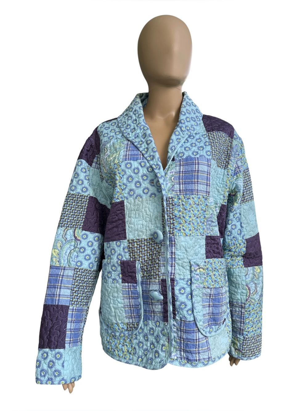 Donna Sharp, quilted patchwork, blazer, jacket, size, medium